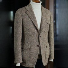 Brown Herringbone Men's Safari