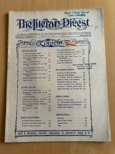 1900 literary digest magazine - literary,