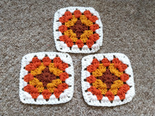 CROCHET  GRANNY SQUARES X 3 -