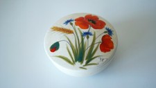 Vintage Nuova Vicenza Ceramic Bowl Hand Painted Poppies Made Italy Used Tablewar