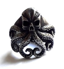 Men's Octopus Ring Silver Stainless Steel Kraken Sea Ocean Animal