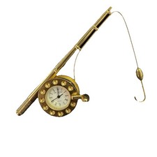 WM.WIDDOP Miniature Fishing Pole Clock Needs New Battery