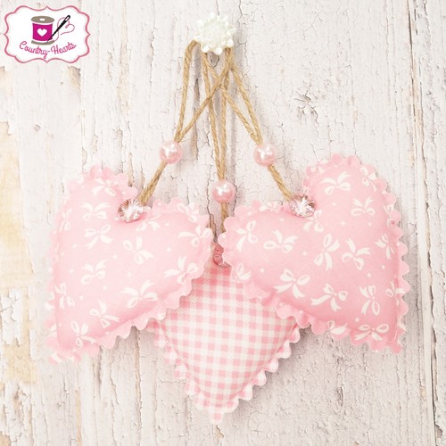 Pink handmade fabric hanging - pink,