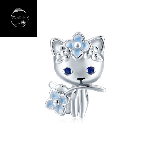 Sterling silver 925 charm cat - sterling,