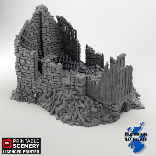 Ruined barlyway cottage - ruined,