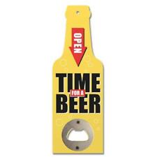 Novelty Wooden Beer Bottle Opener Holder Retro Comical Slogan Steel Gift Funny