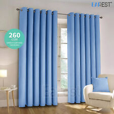 260GMS 2PCS Thermal Blackout Curtains Eyelet Ring Top Ready Made Thick Luxury