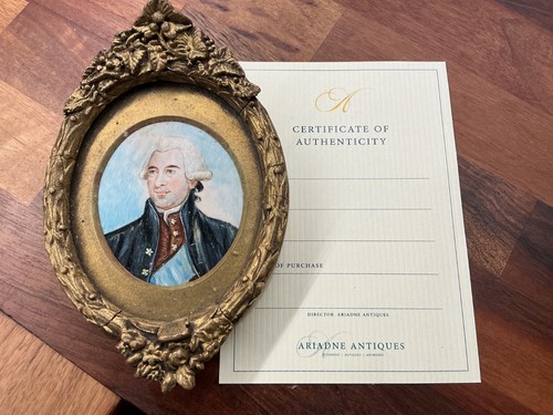 Antique portrait miniature - portrait,