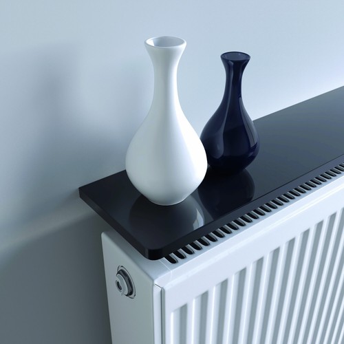 Black radiator shelf rounded - radiator,