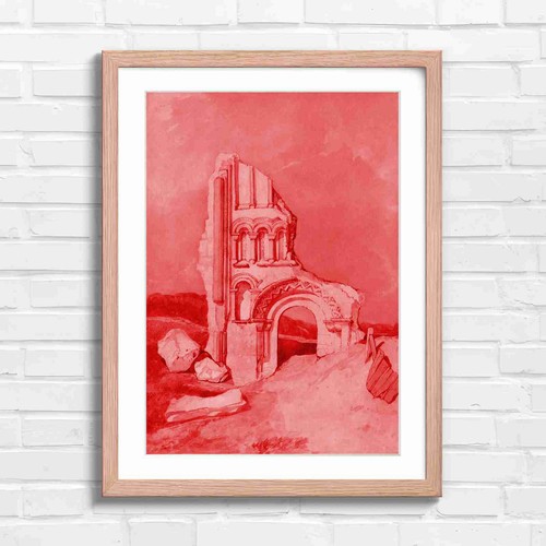 Ruined stone arch with - stone,