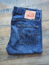 Levis 513 Jeans W32 L32 Mens Navy Blue Slim Straight Fit Stretch Denim