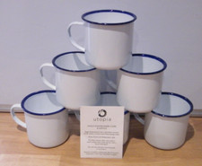 Enamel Camping Mugs-Fishing Scouts Hiking Metal Tea Coffee Cups 13.5Oz X 6