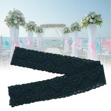 Dark Green Lace Ribbon 10 Yards 2in Wide Stretchy Elastic Comfortable Uniqu SG