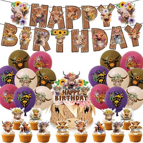 Highland cow birthday - highland, party
