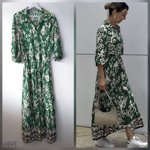 Zara green printed summer - zara,