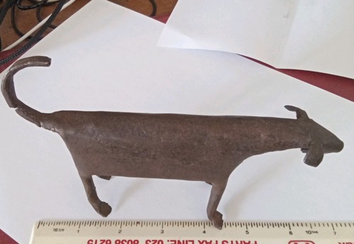 Vintage hand forged iron cow - vintage,