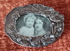 Miniature Picture Frame by Silver Scenes Ltd Silver Plate Butterfly and Flowers 