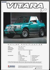Suzuki Vitara Verdi Soft Top 1.6 Limited Edition 1993 UK Single Sheet Brochure