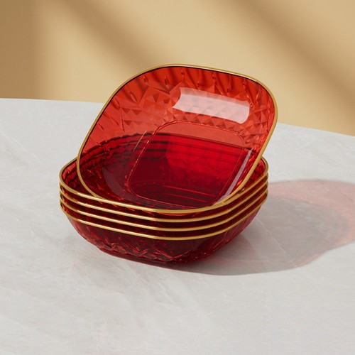 5pcs transparent snack plate - snack,
