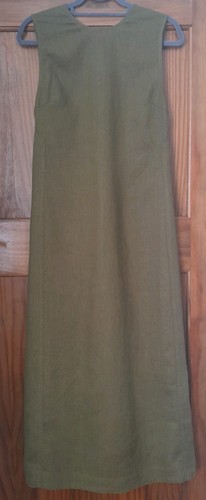 Ladies green linen maxi dress - maxi,