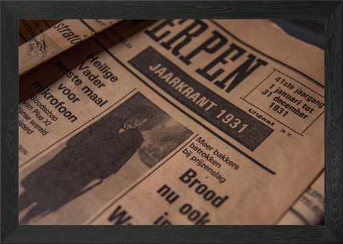 Newspaper 1931 framed wall - newspaper,