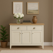 Cream Oak Sideboard Cabinet