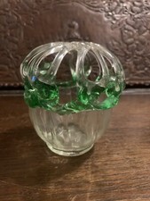 Vintage Murano Glass Vase - Frog / Flower Vase - Green Art Glass Hand Blown