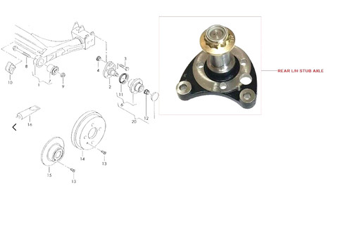 Stub axle rear for - stub,