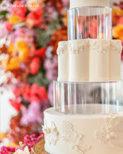 ROUND acrylic fillable clear tier cake separator / cake stand