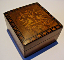 Victorian Italian inlaid wooden ware trinket box