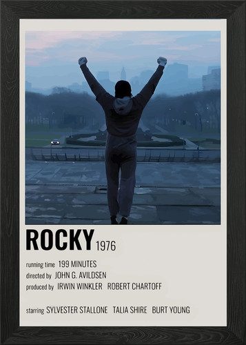 Rocky 1976 movie poster - movie, framed