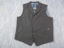 White Stuff Gilet Mens Large Wool Blend Brown Country Waistcoat Smart Casual Ves