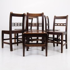 6 Antique Georgian Mahogany Country Kitchen Chairs c1810