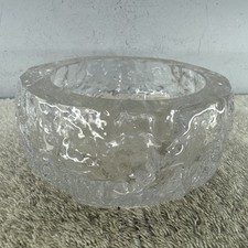 Geoffrey Baxter Whitefriars Clear Glass Bark Ashtray c1960s