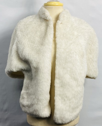 Ivory faux fur bolero - ivory, bolero/cape