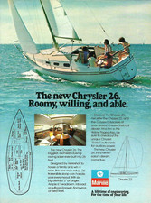 1976 Chrysler 26 Boat Sailboat Sailing Racing Sailer Daysailer vintage Print AD