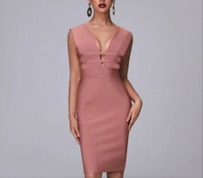 New Women's Bandage Bodycon Hollow Out Elegant  Party Dress Size M