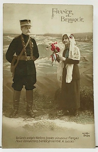 Rppc ww1 french soldier hand - rppc,