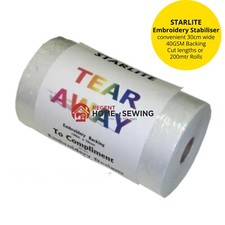 Starlite Tear Away Embroidery Backing Paper Stabilizer - 30cm Wide FREE UK POST