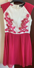 little mistress dress size 10 pink white 