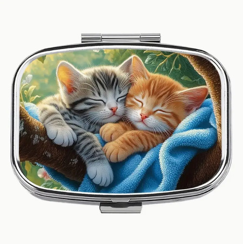 Cats metal pill box - pill, trinket