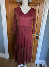 Long Dress by B.YOUNG Red Velvet Colour Size 12 NWT