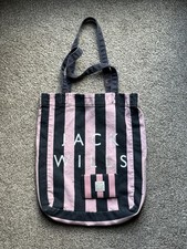 Jack Wills Cotton Tote Bag & Wallet - Pink/Navy Stripe