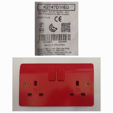 MK K2747D1 RED 2 GANG 13A