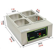 1/2/4 Pot Commercial Electric Chocolate Tempering Machine Melter Maker 220V