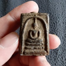 Thai Buddha Clay Amulet Tri Sided Phra Somdej Toh