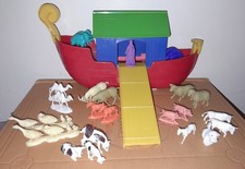 Vintage Merit Noah's Ark Toy With Noah & Animals 1960s/70s Film TV Stage Prop