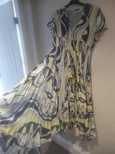 UNUSUAL PRETTY PASTEL STRIPE DRESS FOLK TRADITIONAL STYLE MIDI MAXI SIZE 12