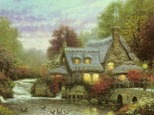 Thomas kinkade millers cottage - kinkade,