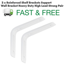 2 x Reinforced Shelf Brackets Shelf Support Wall Bracket Heavy Duty High Load